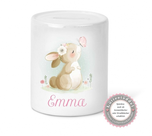zuckersüßes Babylätzchen Hase Wunschname Name Geschenk Geburt Taufe Mitbringsel Geburtstag Lüttentüddel®